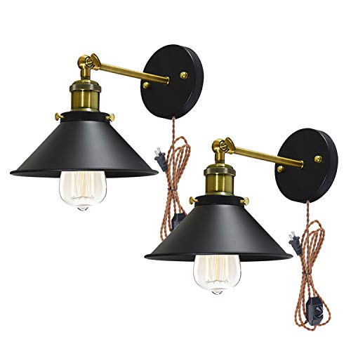 STGLIGHTING 2-Pack Metal Wall Sconce Fixture E26 UL Weave